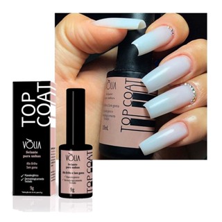 Top Coat 9g - Vòlia 10ml - Selante para Unhas Auto Brilho Sem Goma Longa Durabilidade