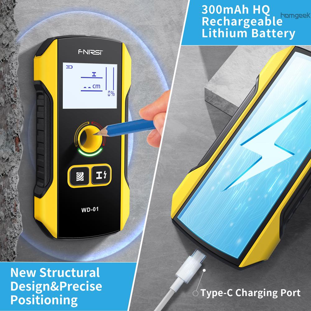 Detector De Parede Portátil Scanner Fios De Madeira AC Tubos De Metal Vergalhão Indicador De Ferramenta De Detecção De Furo De Perfuração Leve TOLO-7.3