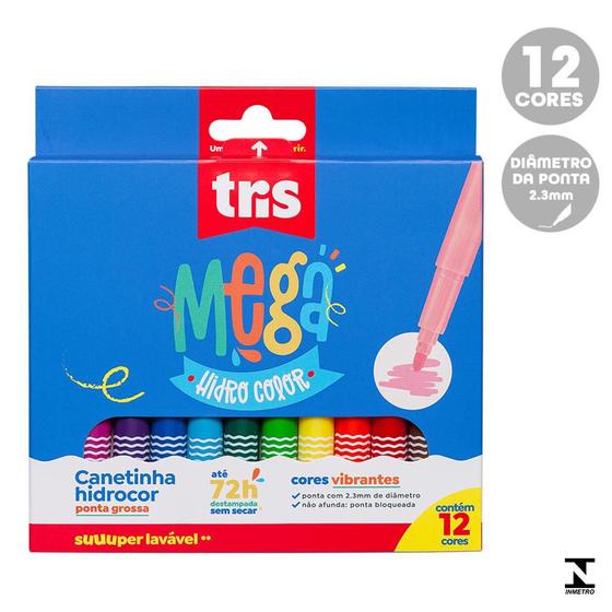 HIDROCOR CANETINHA PG MEGA HIDROCOLOR 12 COR em Oferta na Shopee