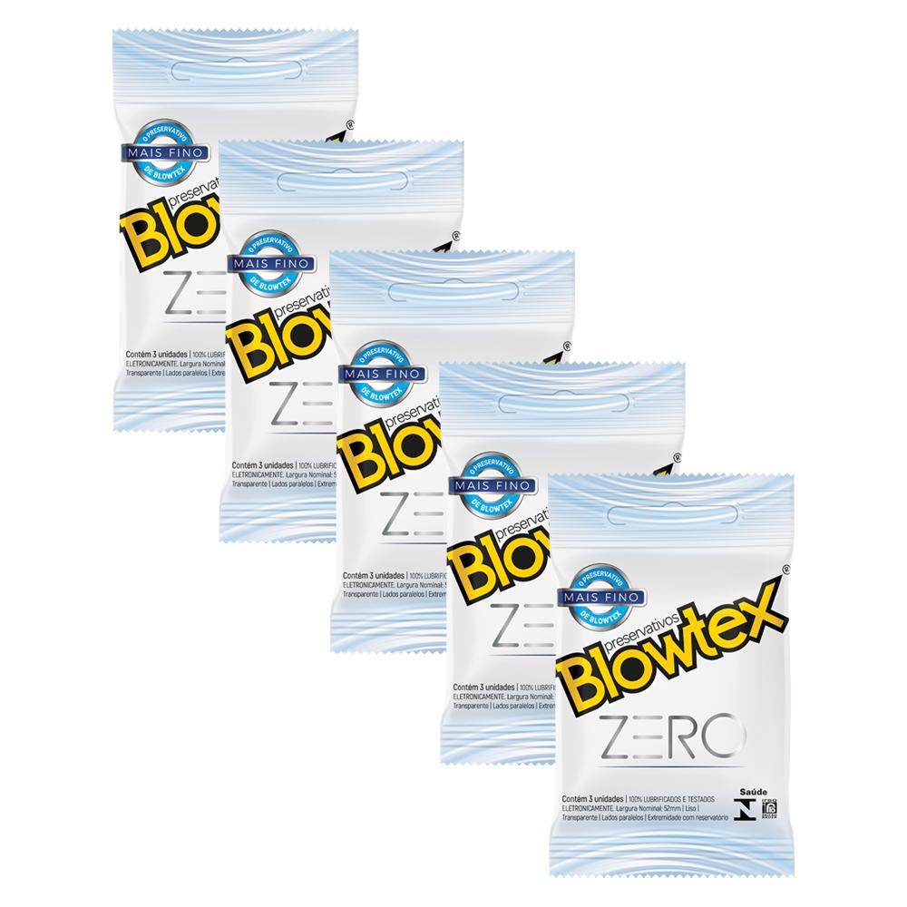 Kit 5 Pacotes Preservativo Blowtex Zero C/ 3 Unidades Cada em Oferta na Shopee