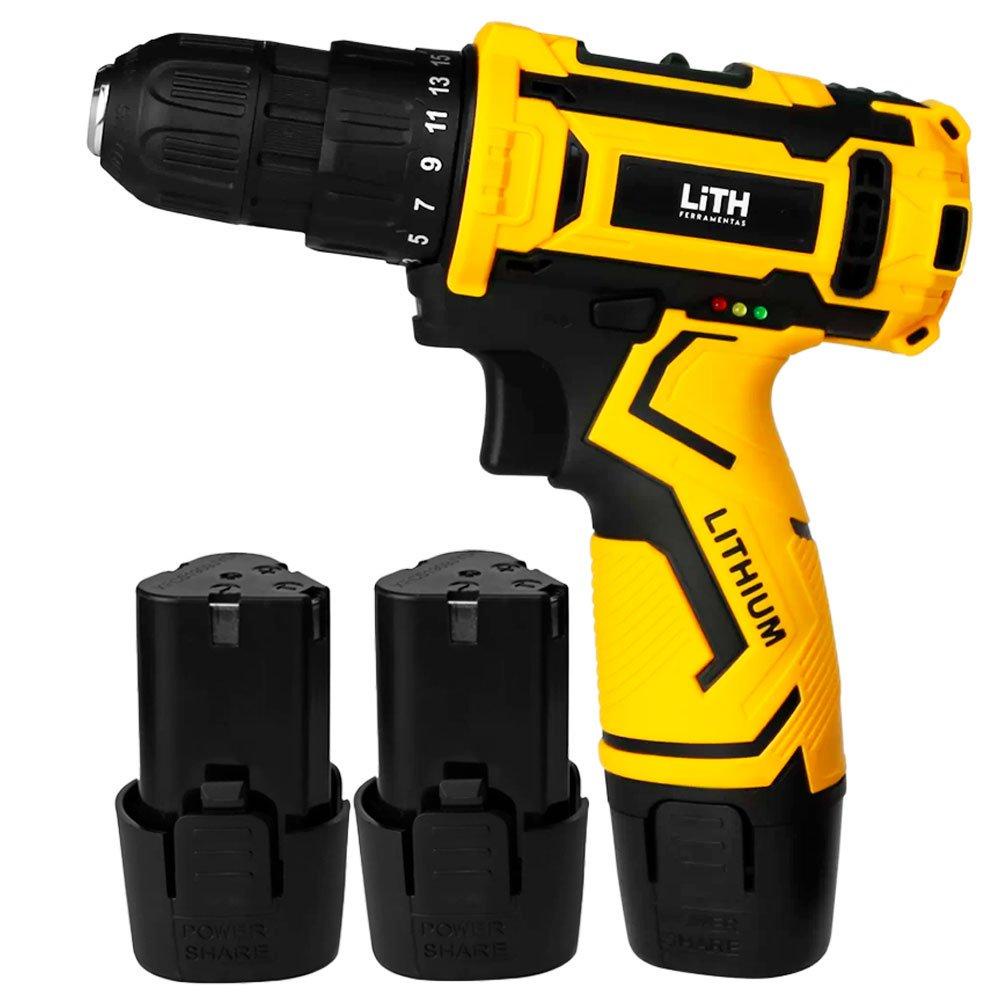 Parafusadeira/Furadeira a Bateria 12V 1.5Ah 3/8 Polegadas com Carregador - Lith em Oferta na Shopee