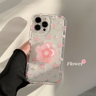 Yiki | Para Motorola E32 E22 G73 G72 E13 2023 G53 G9 Play G23 G13 G22 G10 G30 INS Feminino Coração Rosa Fresco Flores Macio TPU Capinha + Areia Rápida Suporte