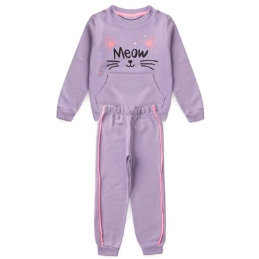 Conjunto Moletom Infantil Feminino Estampa de Gatinho com Glitter