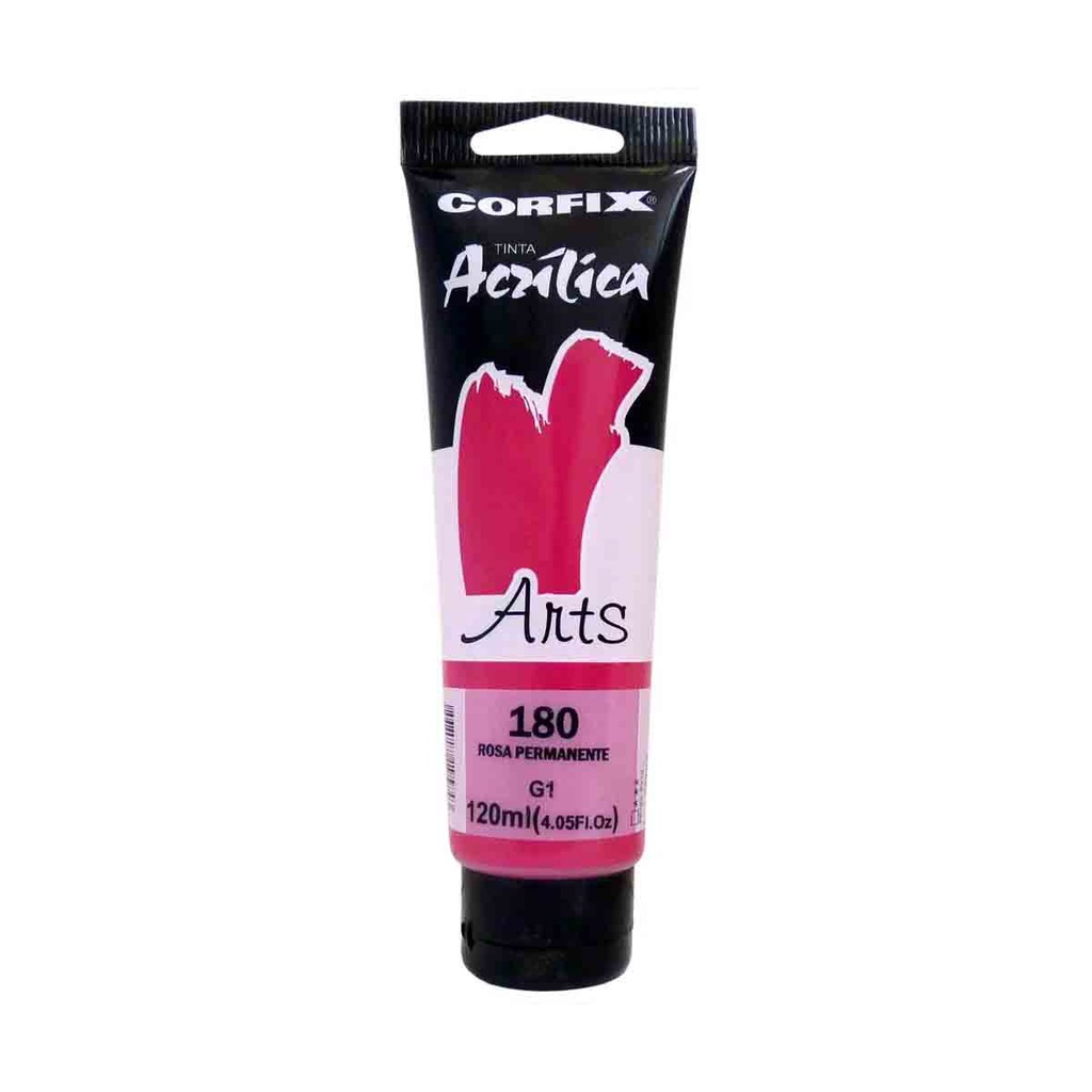 Tinta Acrilica Corfix Arts G1 180 Rosa Permanente 120ml