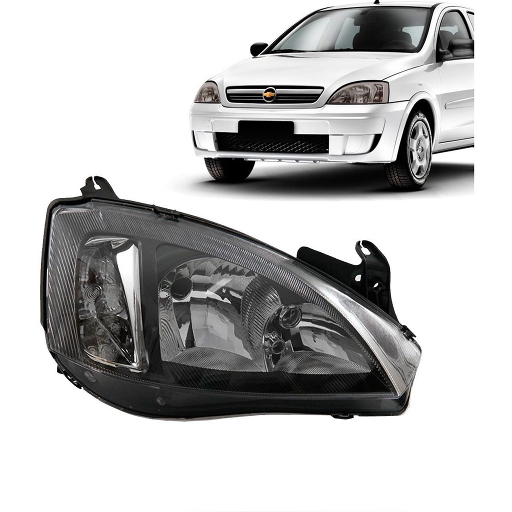 FAROL CORSA 2003/ MONTANA (MASCARA NEGRA) LADO DIREITO em Oferta na Shopee