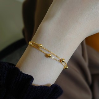 Pulseira De Aço Titânio Simples De Bola Feminina Colorfast Bracelet Gift