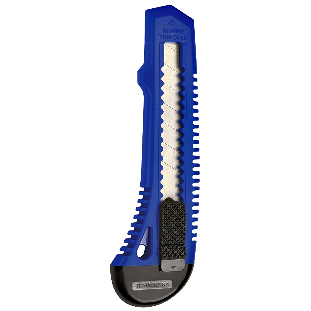 Estilete Retrátil 6" Tramontina Azul com Trava 43390/300 em Oferta na Shopee