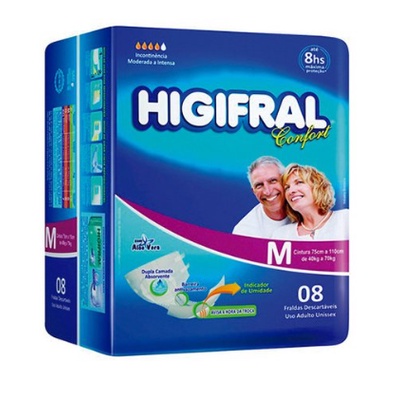 Fralda Geriátrica Confort Roupa Intima M 8un - Higifral