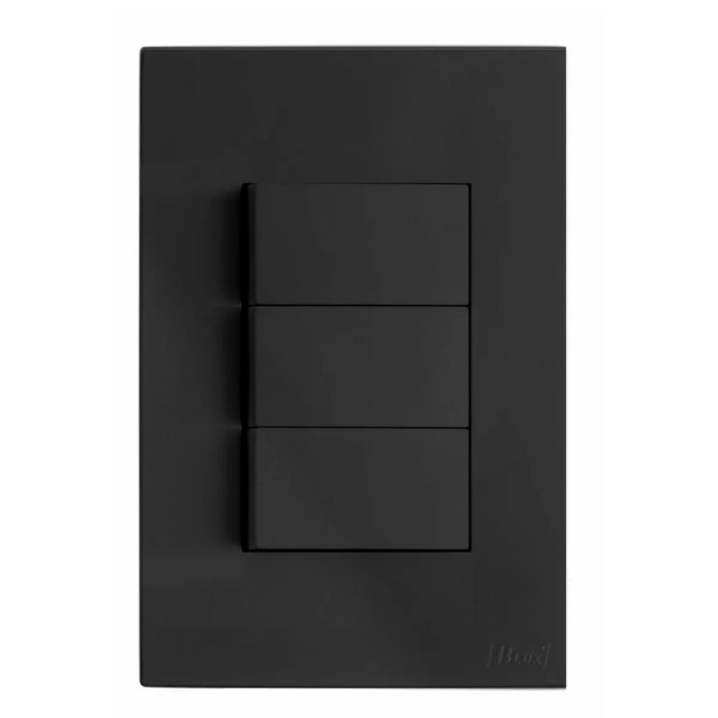 Conjunto 3 Interruptores Simples Horizontal 4x2 Recta Blux em Oferta na Shopee