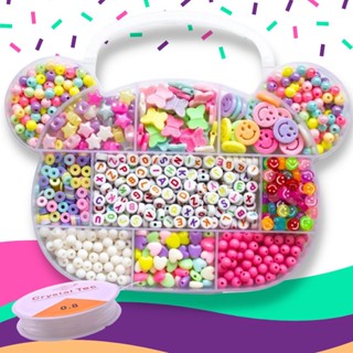 Kit Missanga Infantil Colorida Para Pulseira e Colar 850 Pçs