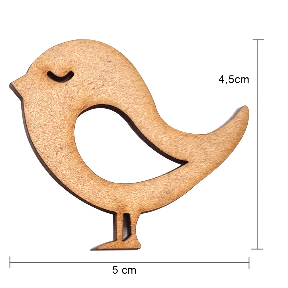 Kits 10 unidades Aplique Pássaros Gaiolas em MDF 3mm Artesanato — imagem 2 de 2