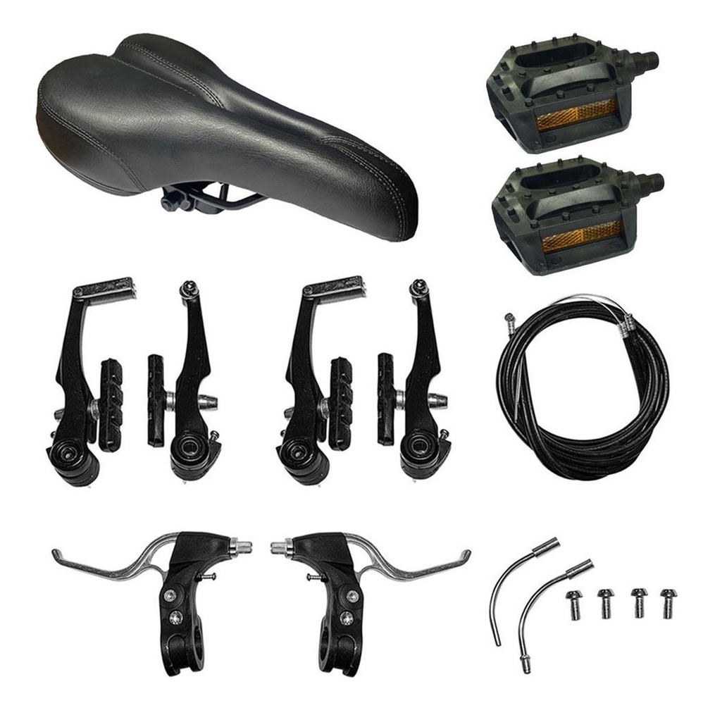 Selim Gts Vazado + Freio V-brake  + Pedal Rosca Grossa