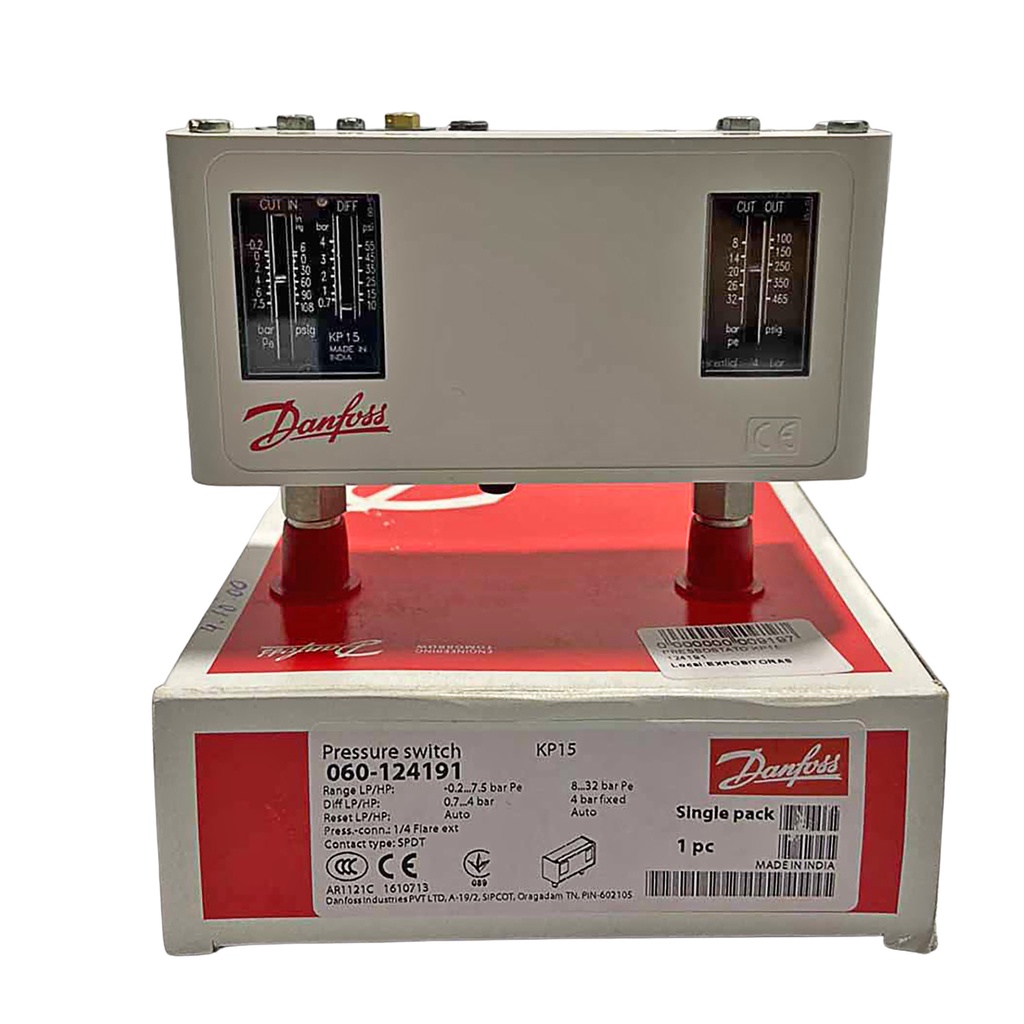 Pressostato Danfoss Kp15 Alta/baixa Rearme Automatico 060-124191 (060-124166)