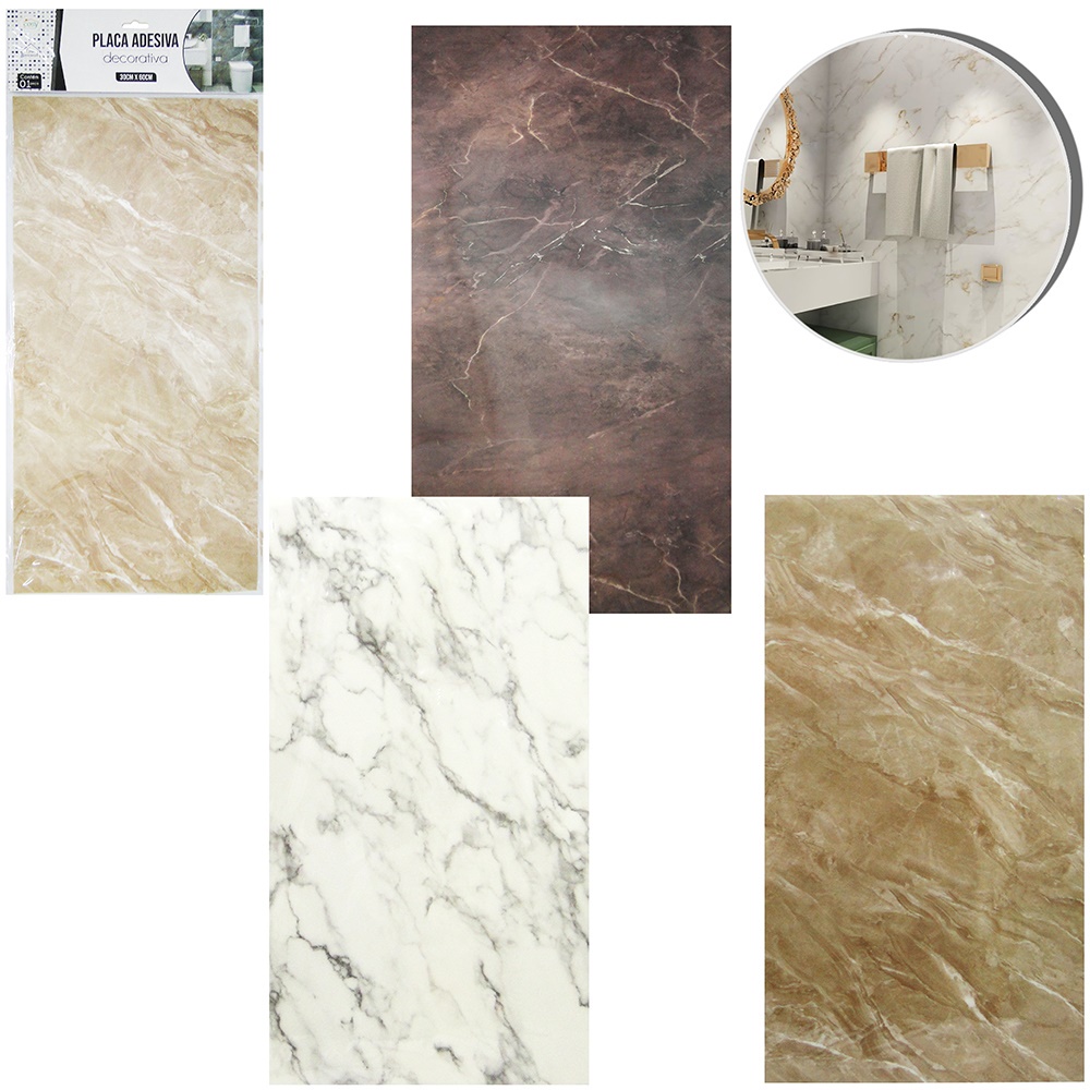 Placas 3d Revestimento De Parede Auto Adesivo Marmore 30cm x 60cm em Oferta na Shopee