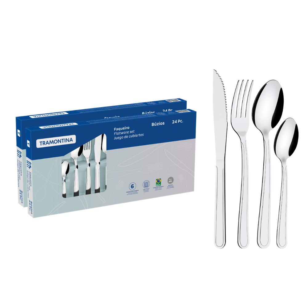 Faqueiro Tramontina Aço Inox Buzios 48 Peças em Oferta na Shopee