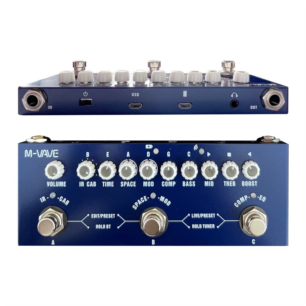 M-vave Cube BEBÉ Recarregável Multi Efeitos Pedal Para Baixo Elétrico Gravação Interface de Áudio Função Cuvave Pedal