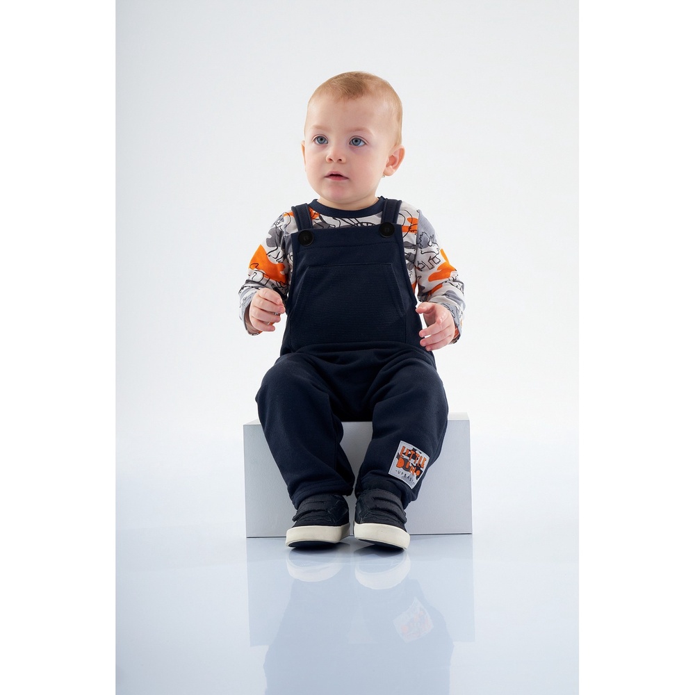 Conjunto para Bebê Menino com Jardineira e Body Manga Longa Up Baby em Oferta na Shopee