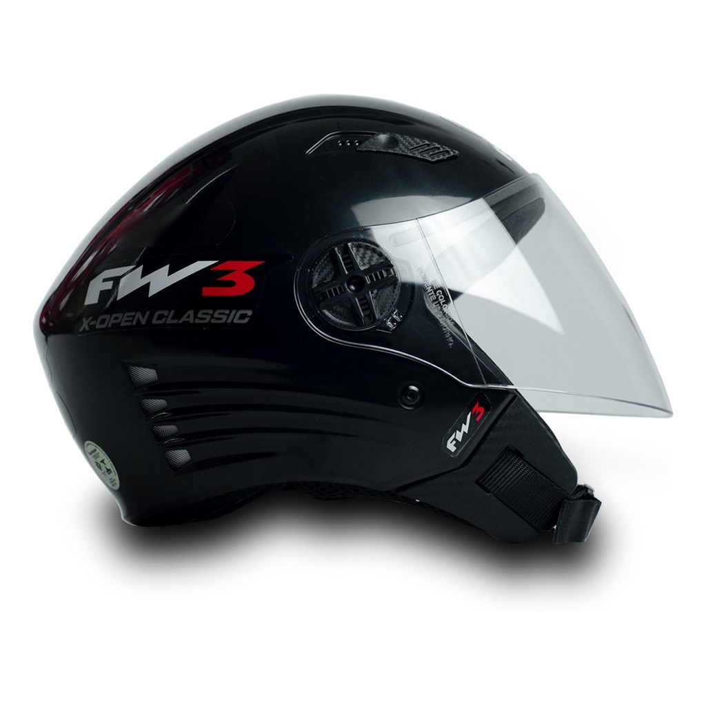 Capacete Fw3 Para Moto X Open Classic Preto Brilhante Tamanho 58 Viseira Cristal FW3 Forro Removível - Spare Parts and Accessories for Vehicles