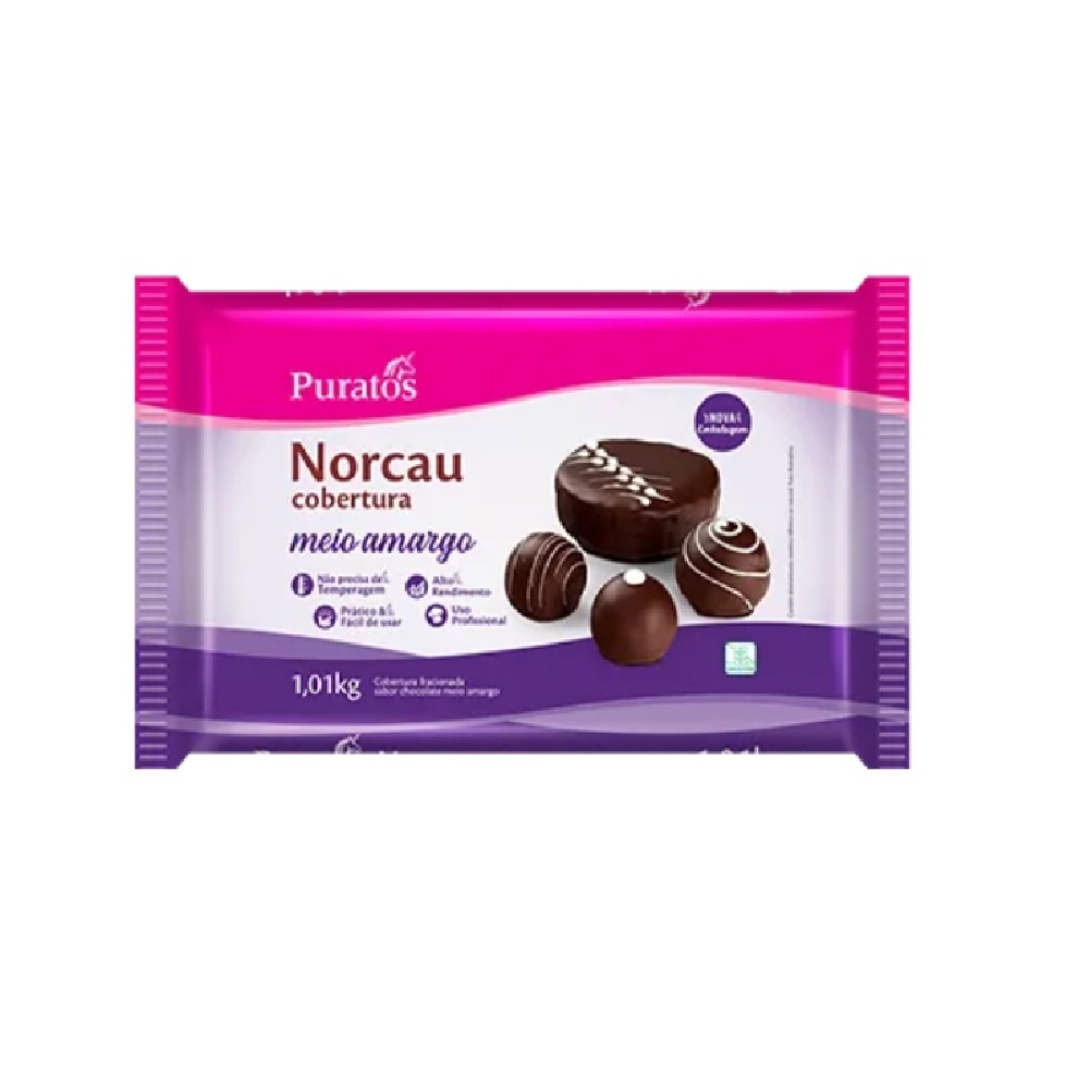 Cobertura Norcau Barra 1,01kg M Amargo em Oferta na Shopee