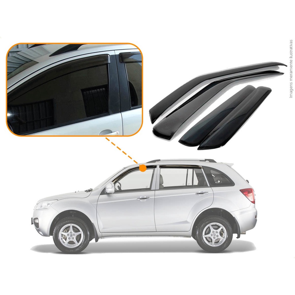 Calha De Chuva Lifan X60 2014 A 2019 4 Portas Fume Ecoflex 95.001A