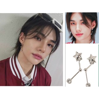Kpop Sk 5 Star Dome Tour Hyunjin Brincos Personalizados De Cinco Pontas Para Homens