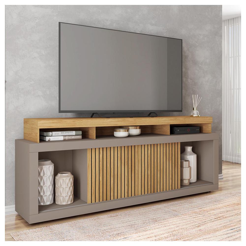 Rack Bancada Para TV até 70 Polegadas Sun Marrom Caemmun em Oferta na Shopee