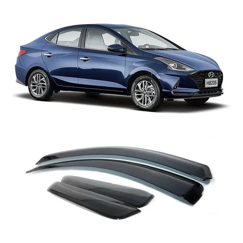 Calha de Chuva Defletor Slim Hyundai Novo Hb20 Sedan 2020 a 2022 4 Portas Ecoflex