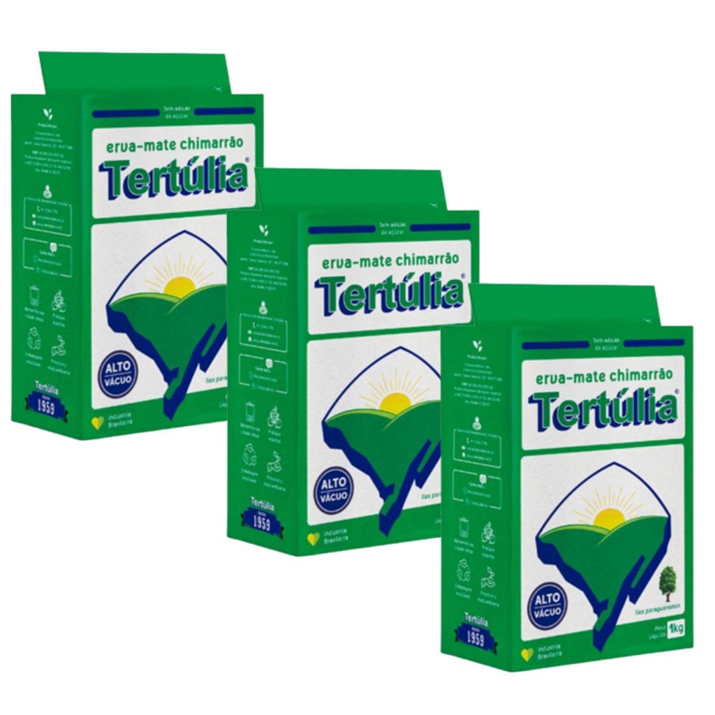 Kit 3 Erva Mate Chimarrão Tertúlia Tradicional Alto Vácuo