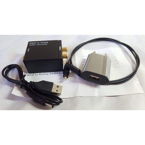 Conversor Áudio Digital Toslink E Coaxial Para Áudio RCA Analógico
