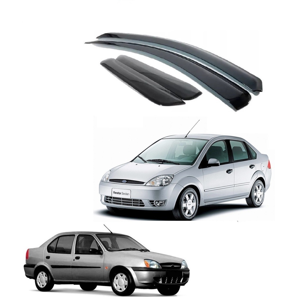 Calha De Chuva Defletor Ford Fiesta Street Sedan 4 Portas Fume Tiger FD9528