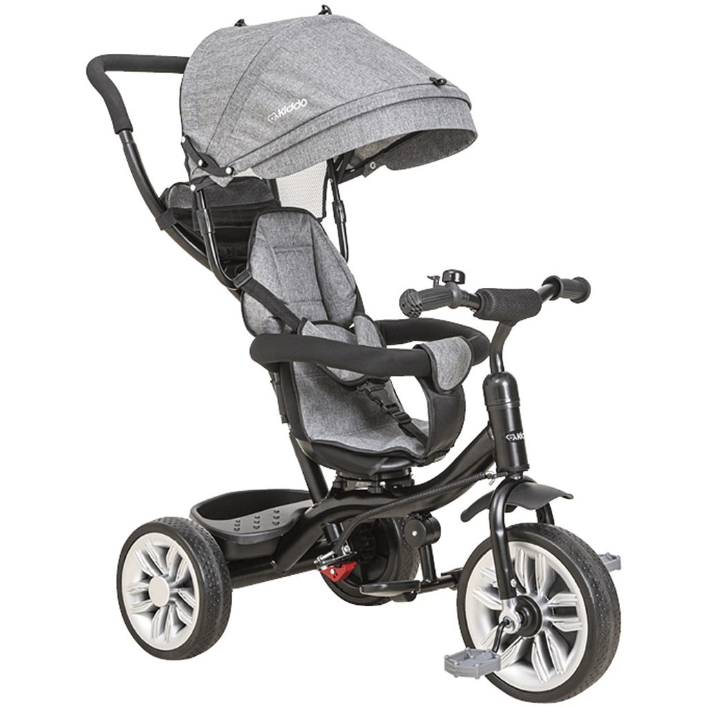 Carrinho de Passeio e Pedal Kiddo Triciclo Giratorio Grafite em Oferta na Shopee