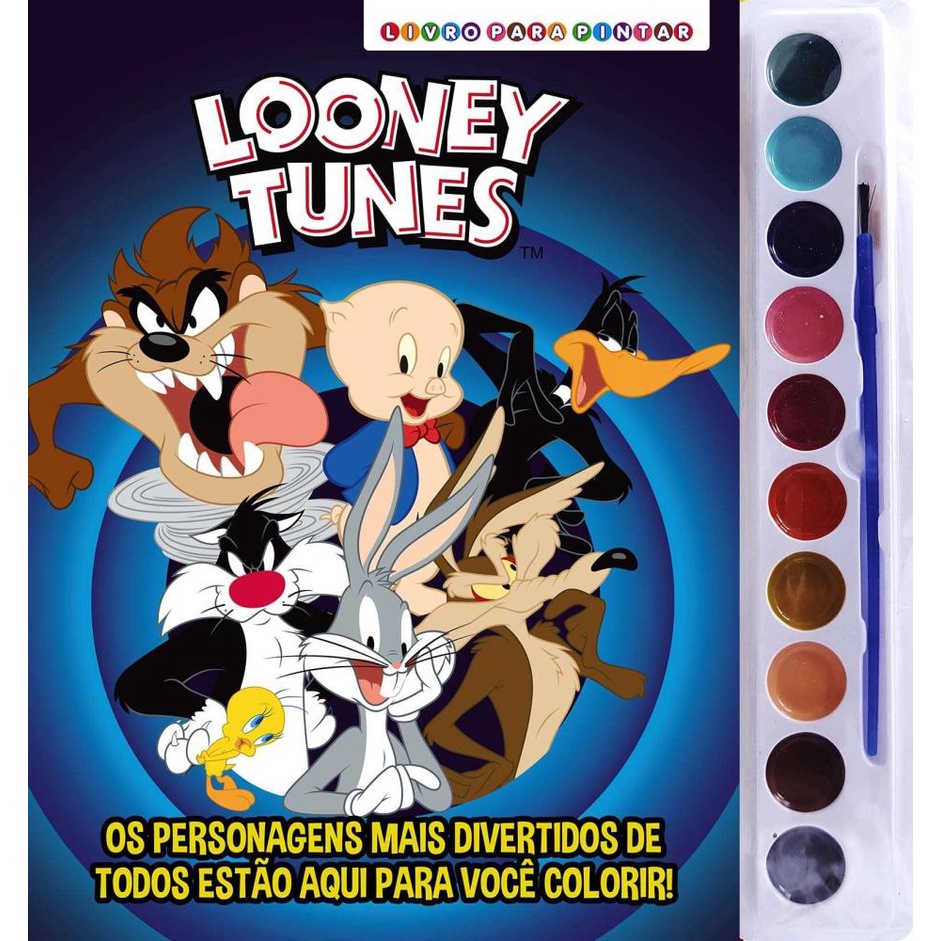 Livro para Pintar com Aquarela Personagens Looney Tunes