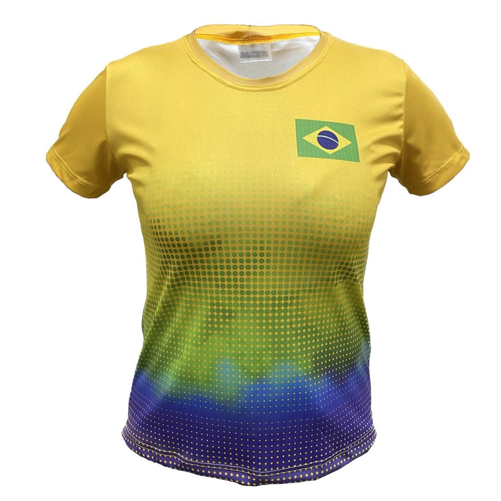Camisa Feminina Especial da Copa Verde e Amarela - Raju em Oferta na Shopee