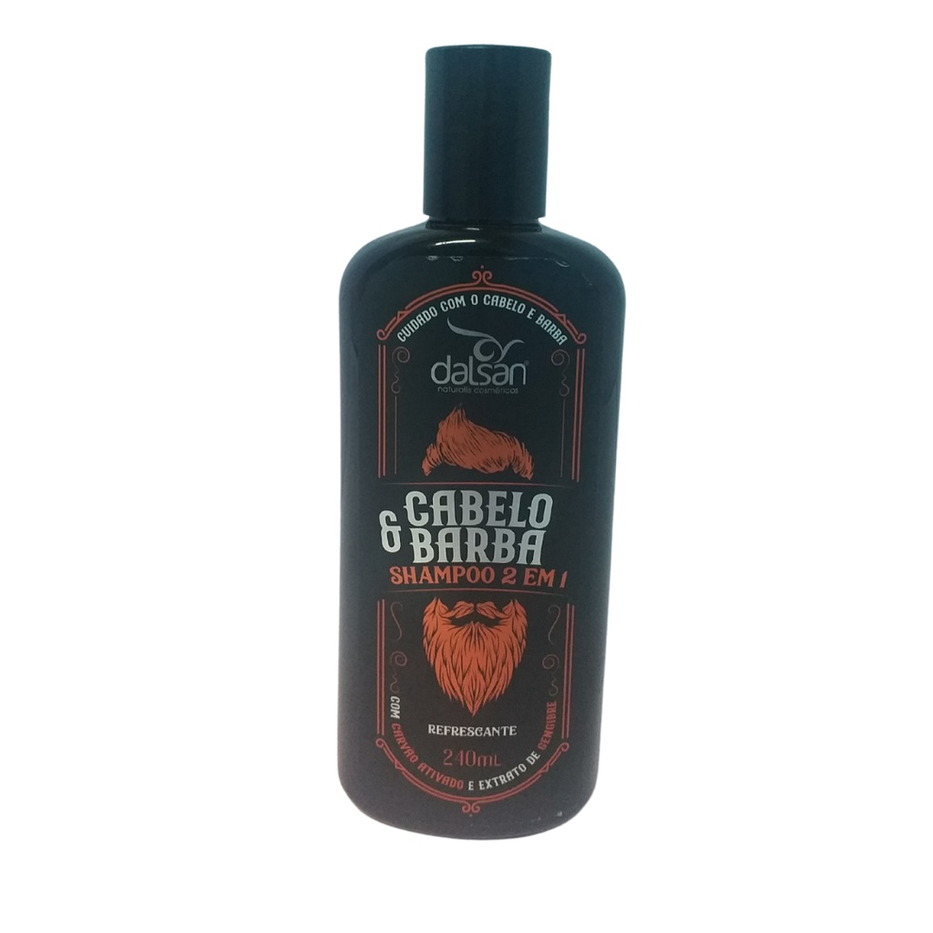 Shampoo Masculino 2 em 1 - Cabelo e Barba Dalsan Naturallis 240ml