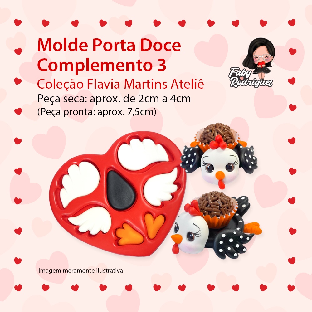 Molde de silicone Porta Doce Complemento 3 - Flavia Martins Ateliê