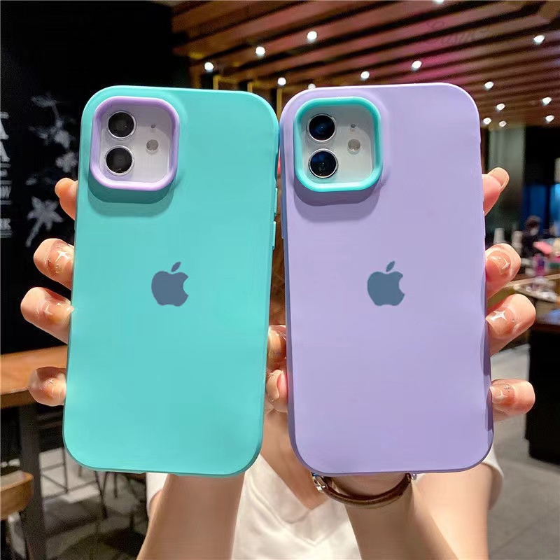 3 Em 1 Estojo De Silicone Colorido Para IPhone 11 12 13 14 Pro Max X Xs Xr 7 8 Mais SE em Oferta na Shopee