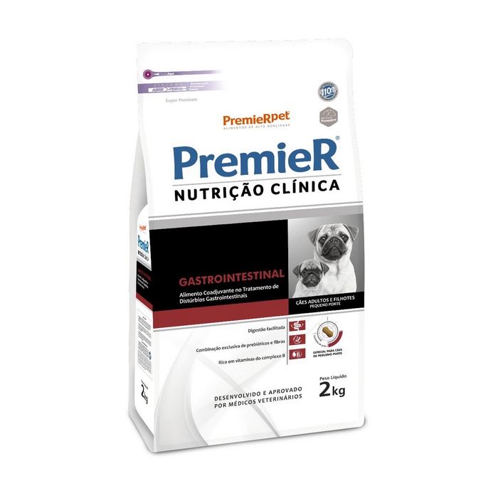 PremieR Nutrição Clínica Cães Adultos e Filhotes Raças Pequenas Gastrointestinal 2Kg