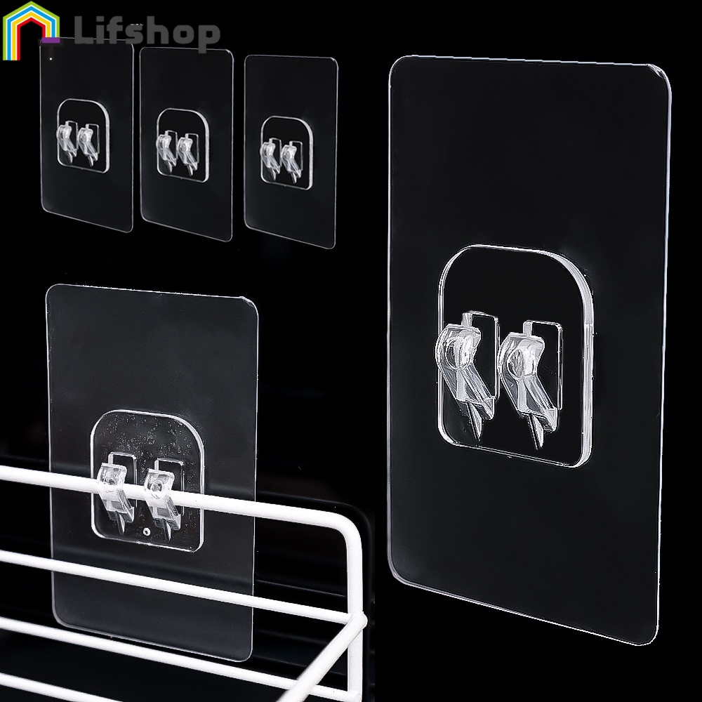 Ganchos Plásticos Transparentes Domésticos Para Cozinhas E Banheiros/Adesivos À Prova D'água Prateleiras De Cozinha , Adesivo Forte Paredes /