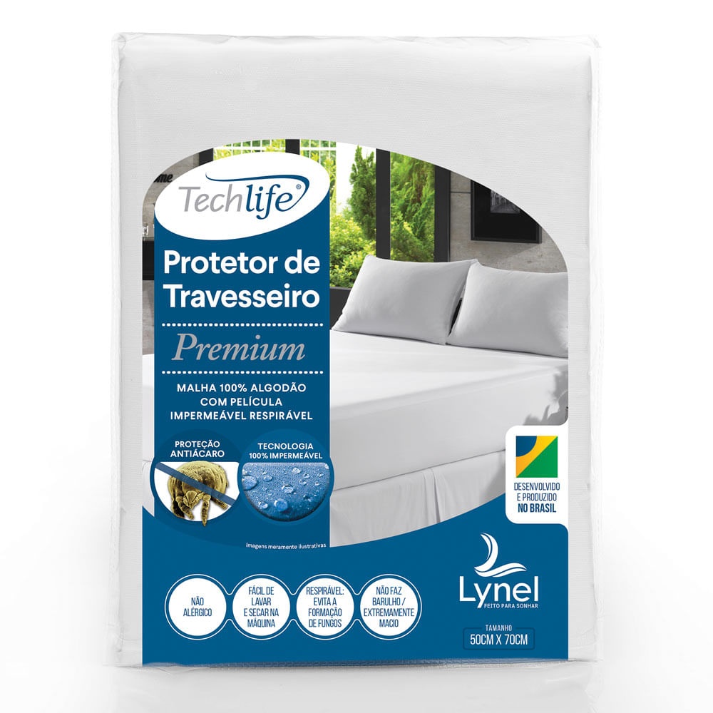 Protetor de Travesseiro Impermeável TechLife Premium Algodão Lynel em Oferta na Shopee