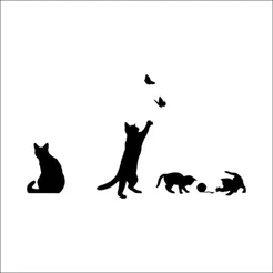 Adesivo decorativo gatos divertido kit com 4