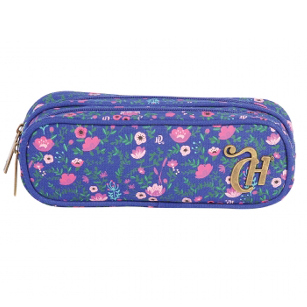 Estojo Escolar 2 Compartimentos - DERMIWIL - Capricho Floral Azul