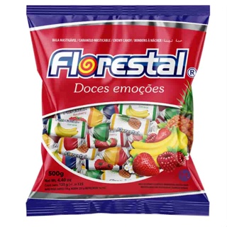 Bala Mastigável Sortida Frutas Florestal 500g em Oferta na Shopee