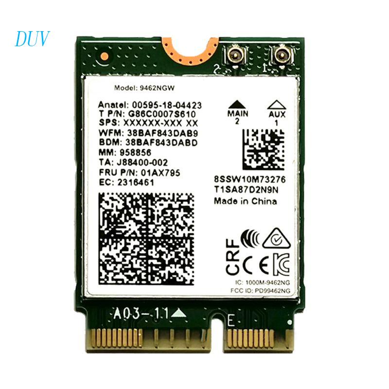 DUV 9462NGW Kit De Placa WiFi De Banda Dupla 802.11ac ax Sem Fio NGFF Para M . 2 Adaptador Key E BT 5.0 Windows