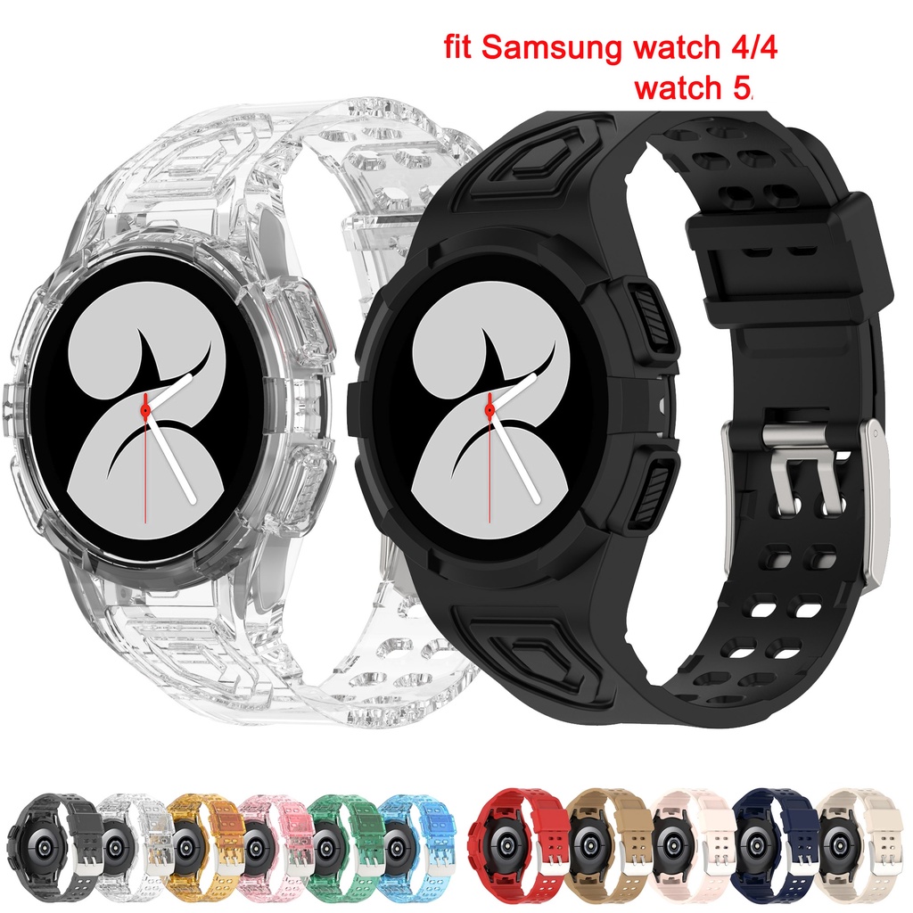 Bracelete Transparente + Estojo Para Relógio Samsung Galaxy 6 5 4 Relógio4 40mm 44mm Relógio5 Relógio6 Pulseira Macia Acessórios em Oferta na Shopee