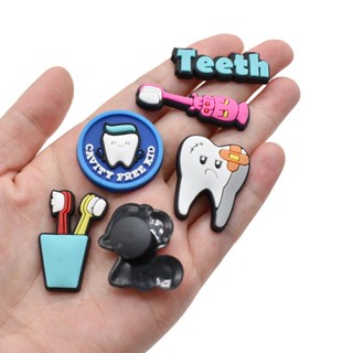 Dentes Bonitos Jibbitz Médicos Para croc Escova De Dentisit Jibitz Charme Saúde Croc Jibbits Kids Shoes Acessórios Decoração