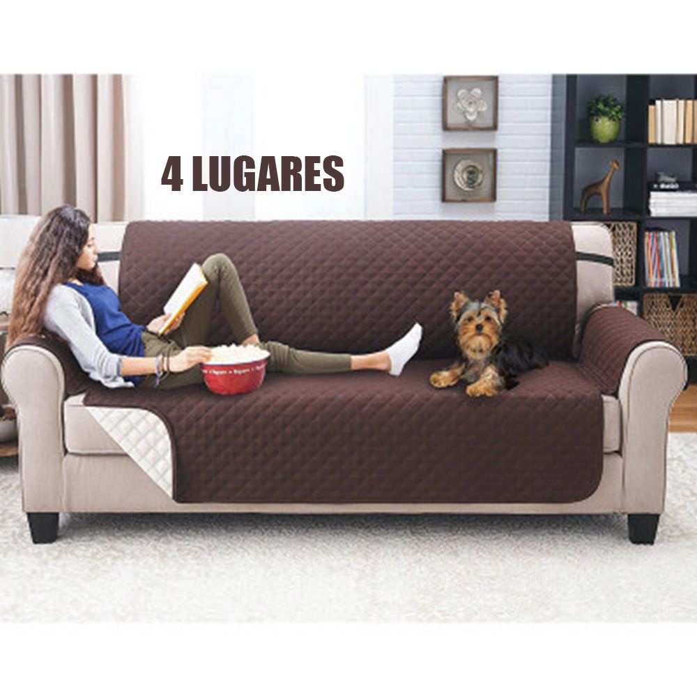 Capa Protetora Sofa 4 Lugares Pet Cachorro Gato Comida Bebida