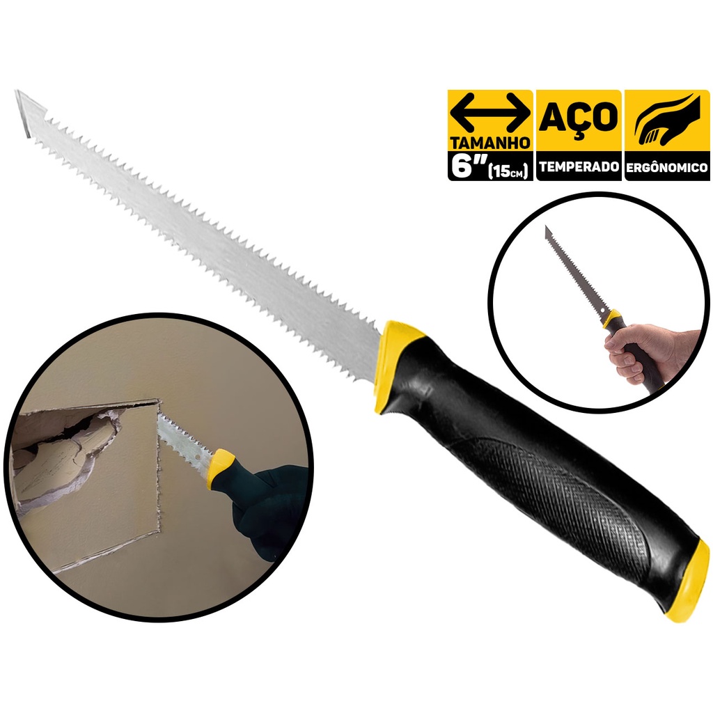 Serrote Profissional Drywall Gesso Lâmina Dupla 6 Polegadas 7218 em Oferta na Shopee