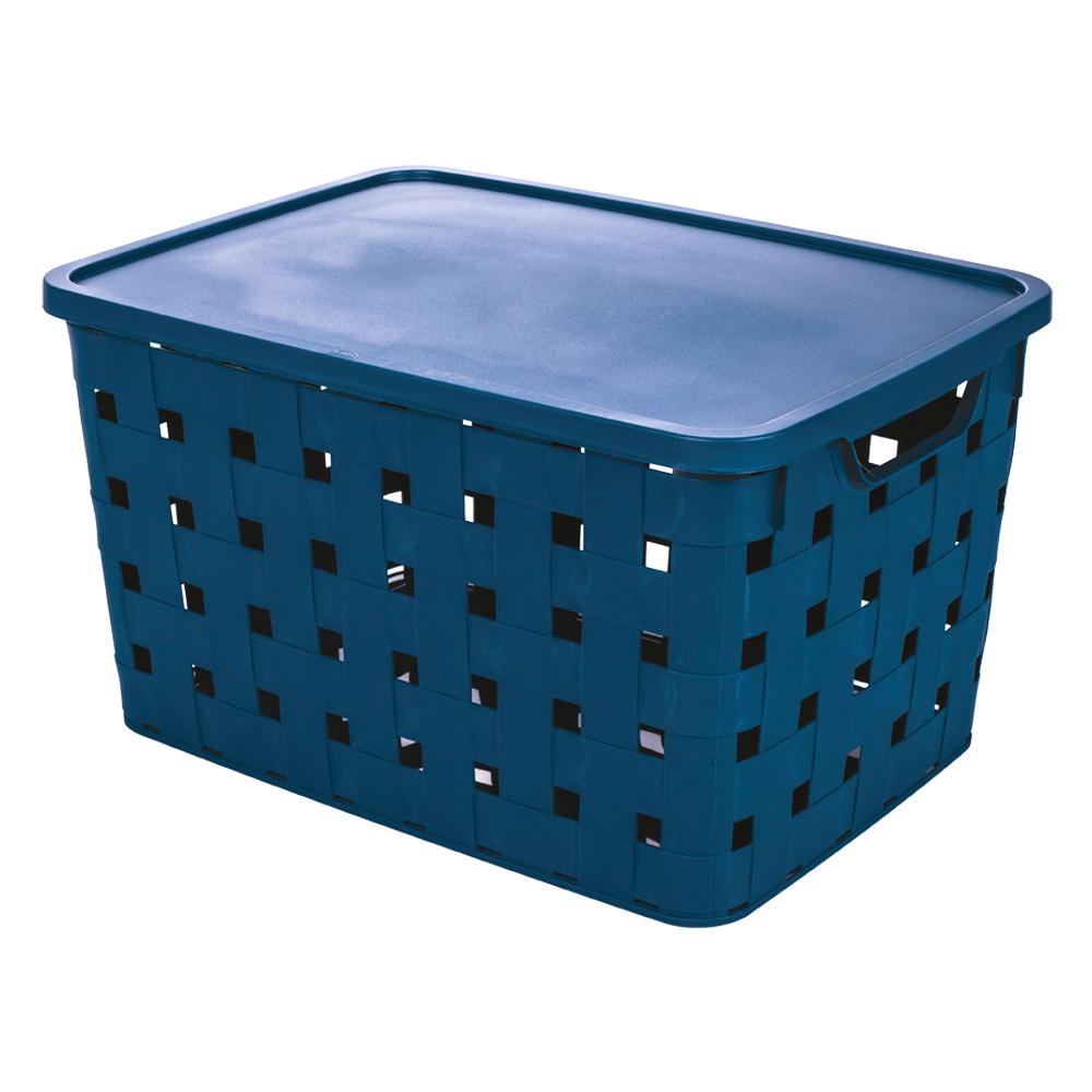 Caixa Organizadora de Plástico com Tampa Plasútil 29 L Fita - Home & Living