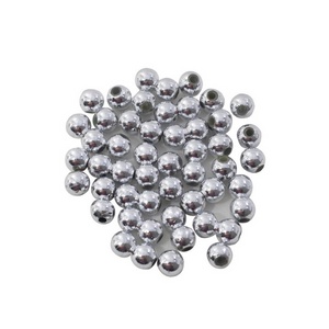 Pérola inteira abs c/ furo 3/4/5/6/8/10mm - Prata Metal - c/100gr - MM Biju