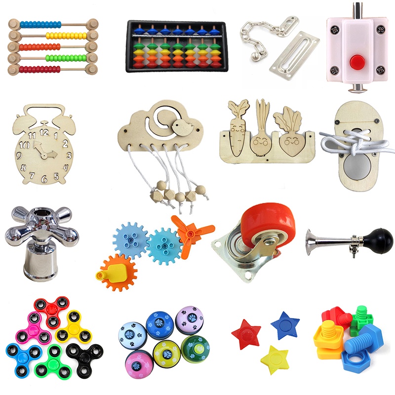 Kid DIY Ocy Board Acessórios Montessori Brinquedo educativo Brinquedos de atividade sensorial para bebês para habilidades motoras finas